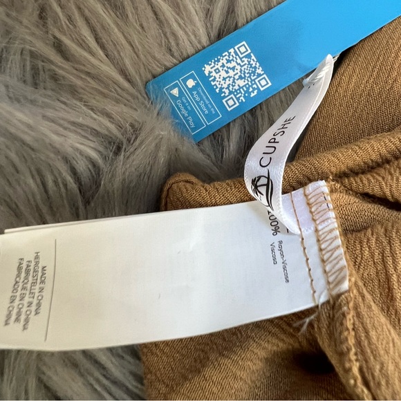 CUPSHE Florence Column V Neck Dress in Tan Midi Zippered Cut Out Sleeveless NWT - Picture 10 of 10